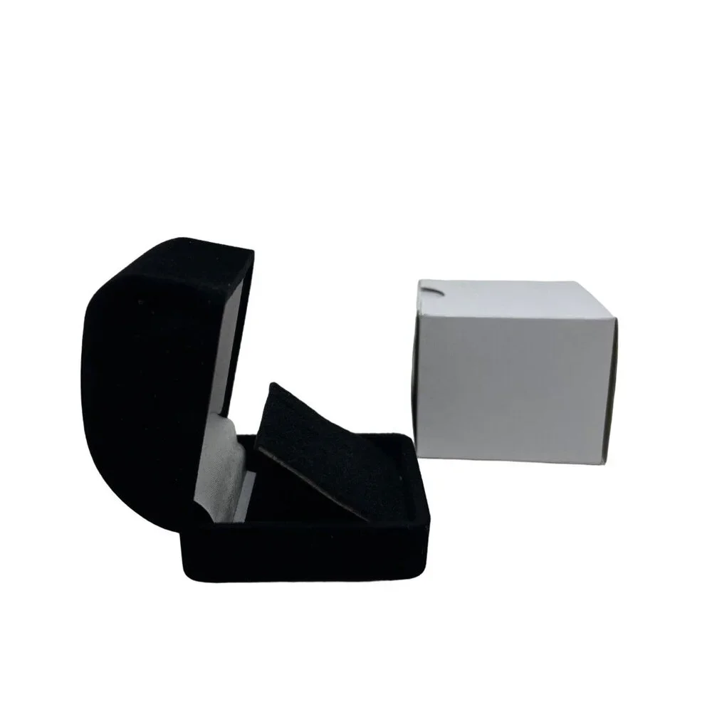 Set of 6 Black Flocked Earring Gift Boxes Jewelry Box New